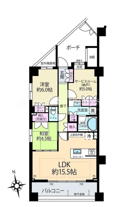 リストレジデンス藤が丘オアシスの間取り