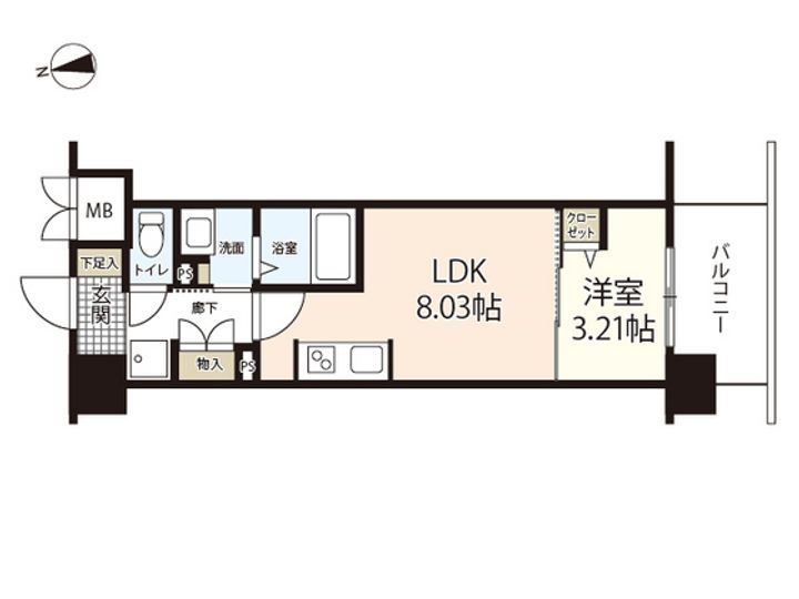 広島県広島市中区昭和町(マンション)の賃貸物件の間取り