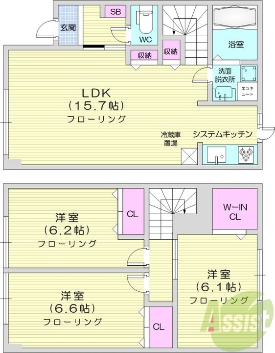 ミモザAの間取り