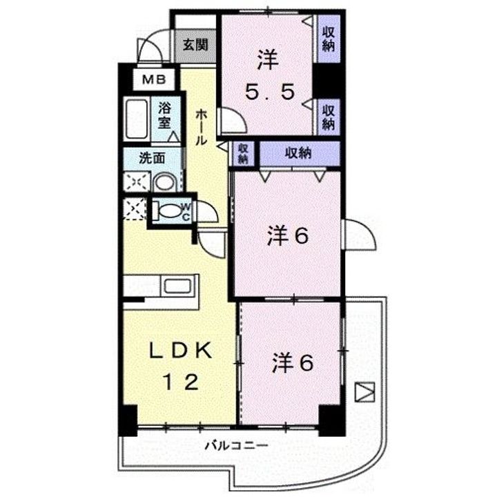和歌山県和歌山市毛見(マンション)の賃貸物件の間取り