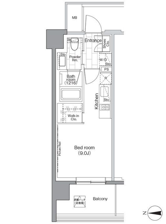 東京都港区芝浦2(マンション)の賃貸物件の間取り