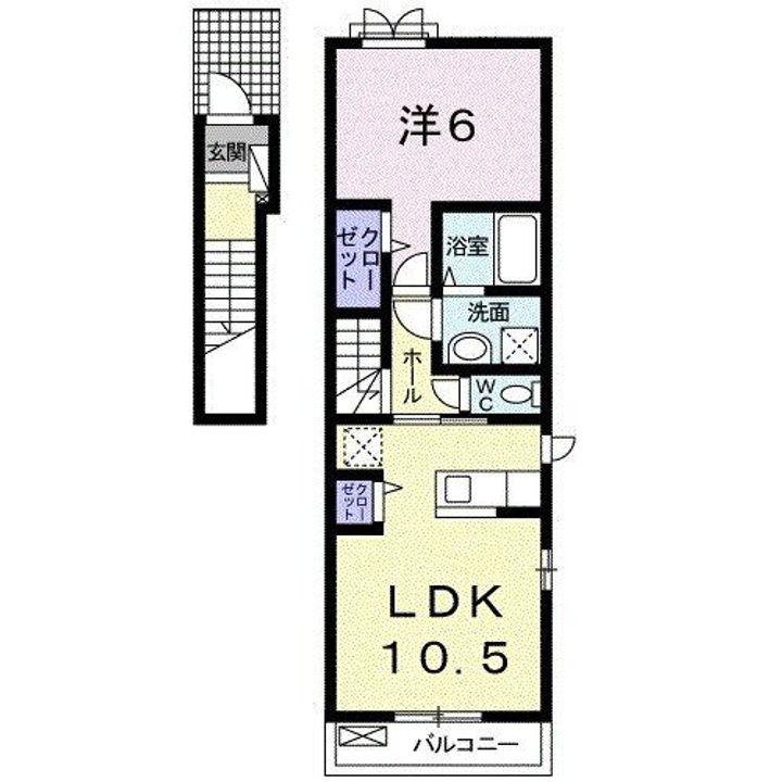 京都府福知山市字正明寺(アパート)の賃貸物件の間取り