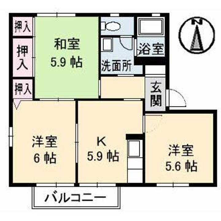 メゾン築山 Bの間取り
