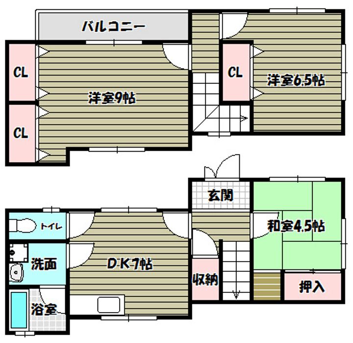 大阪府河内長野市三日市町(一戸建)の賃貸物件の間取り