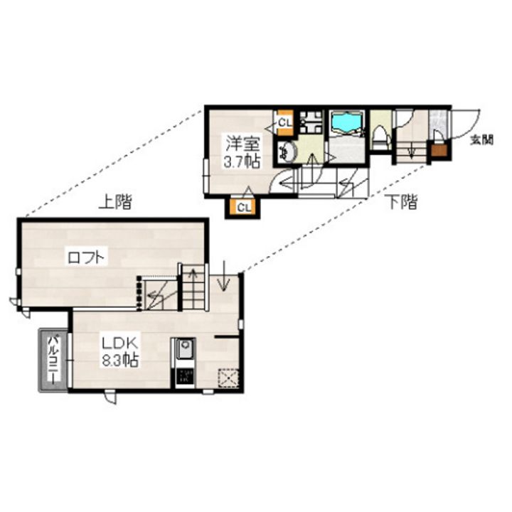福岡県福岡市東区原田1(アパート)の賃貸物件の間取り