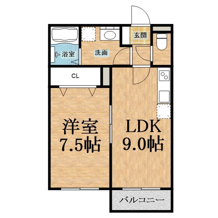 千葉県千葉市中央区生実町(アパート)の賃貸物件の間取り