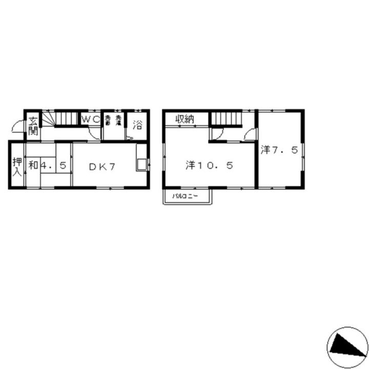 岡山県倉敷市中畝2(一戸建)の賃貸物件の間取り