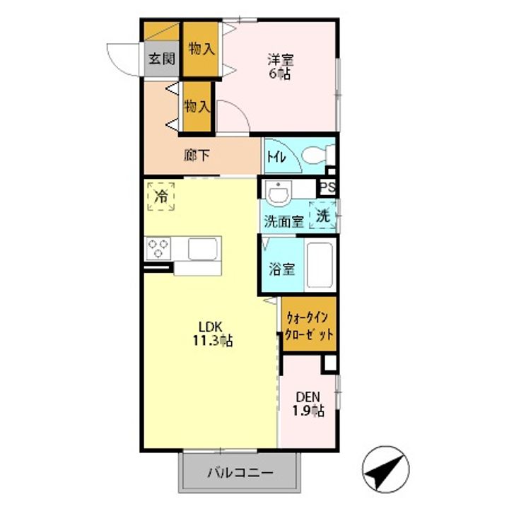 茨城県結城市大字結城(アパート)の賃貸物件の間取り
