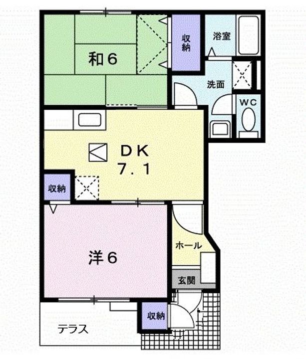 福島県福島市野田町字道端(アパート)の賃貸物件の間取り