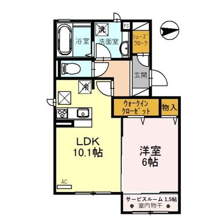 大阪府交野市倉治6(アパート)の賃貸物件の間取り