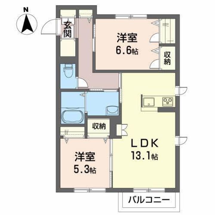 メゾンマスト盛南Vの間取り