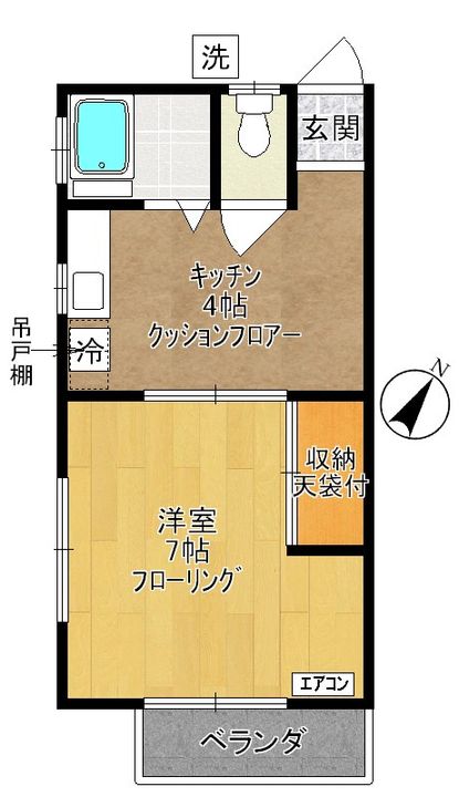 サンハイツ(枡形)の間取り