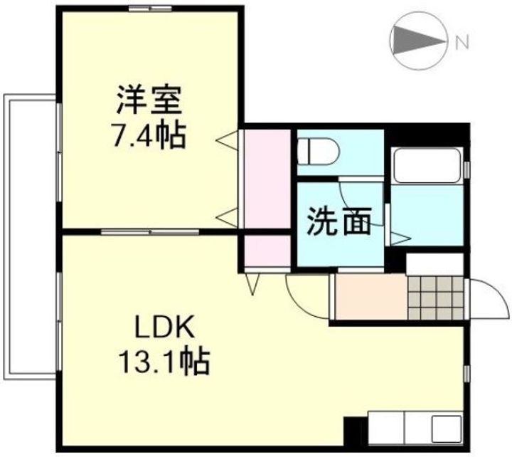 岡山県倉敷市大島(アパート)の賃貸物件の間取り