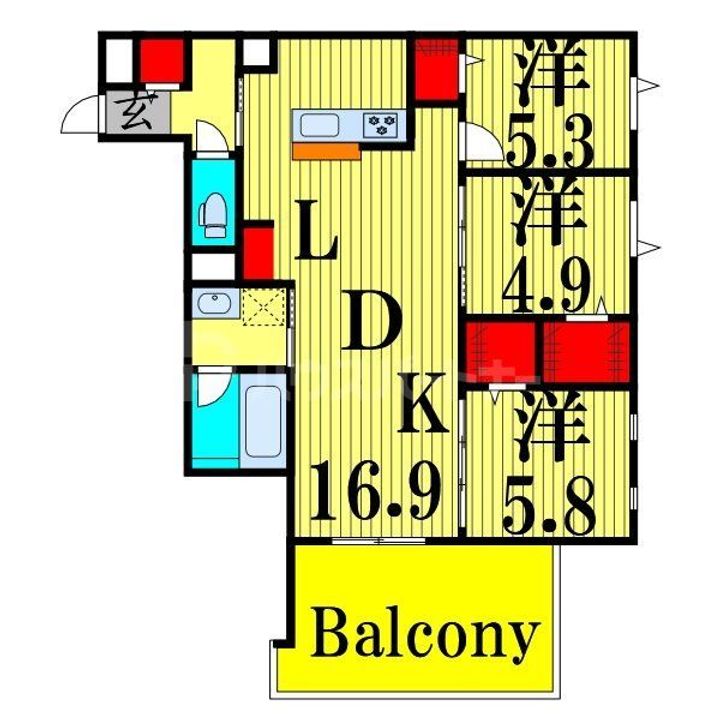 東京都荒川区東尾久8(マンション)の賃貸物件の間取り