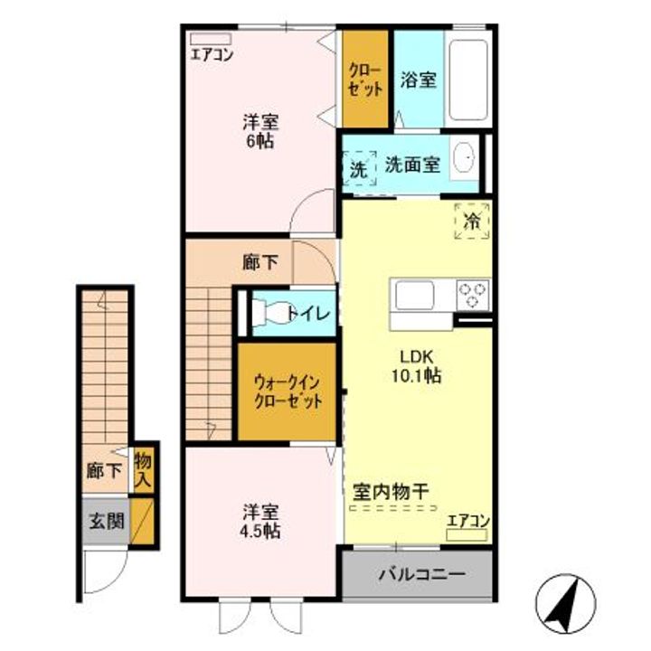 群馬県高崎市東貝沢町2(アパート)の賃貸物件の間取り