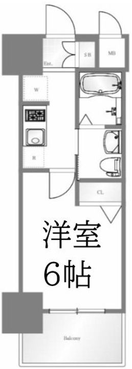 大阪府大阪市浪速区桜川2(マンション)の賃貸物件の間取り