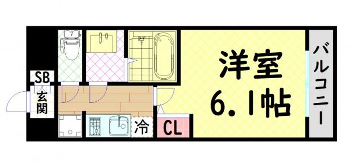 ララプレイス難波メティスの間取り