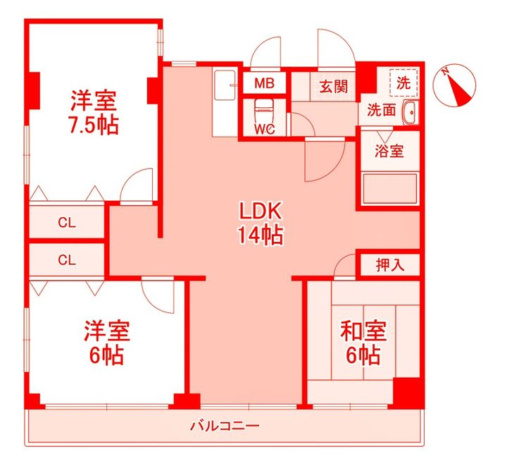 ベルヴィル杉田IIIファミーユ棟の間取り