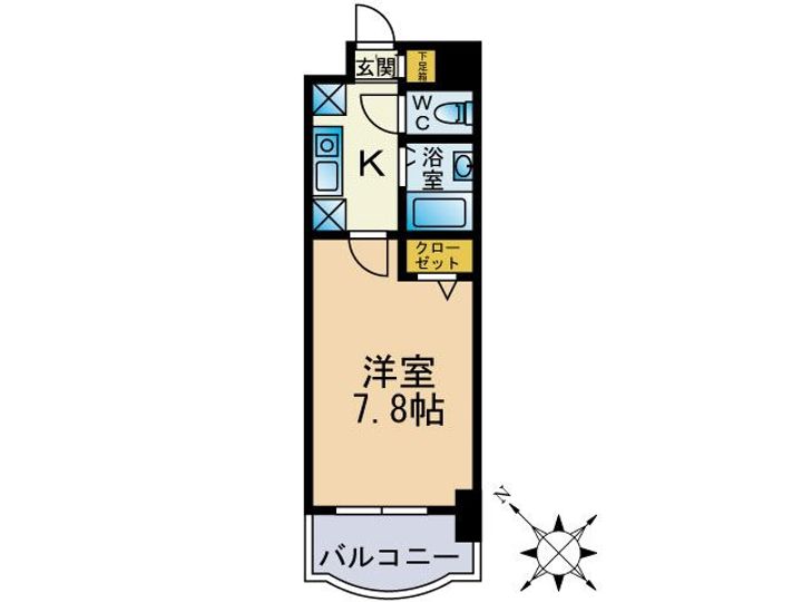 福岡県福岡市中央区今泉1(マンション)の賃貸物件の間取り