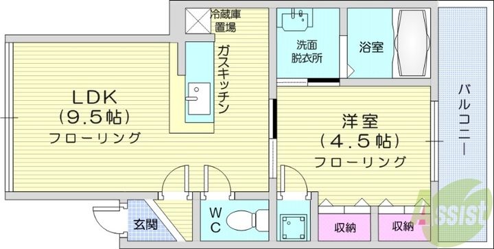北海道札幌市北区北二十七条西12(アパート)の賃貸物件の間取り
