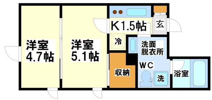 東京都渋谷区笹塚2(マンション)の賃貸物件の間取り