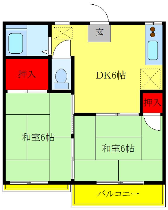 コーポ柿の木の間取り