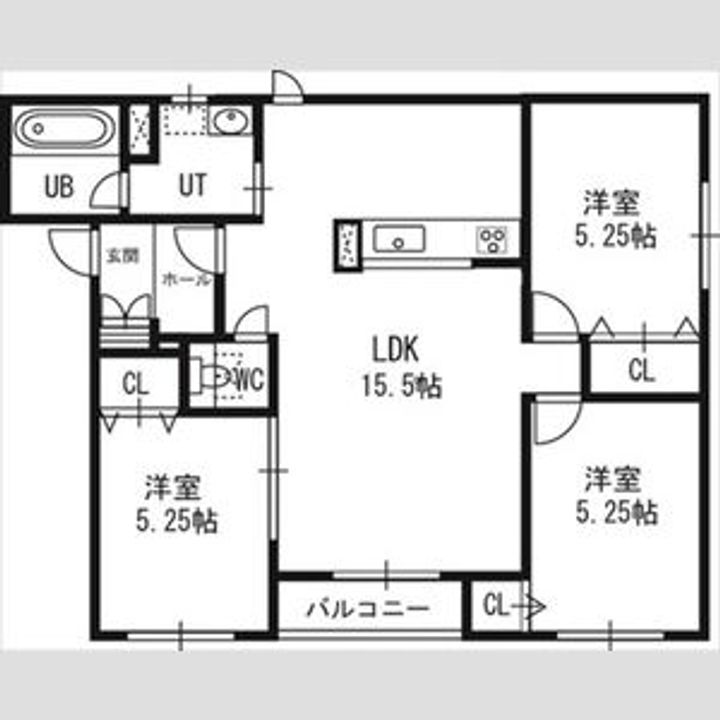 北海道札幌市中央区南十一条西17(マンション)の賃貸物件の間取り