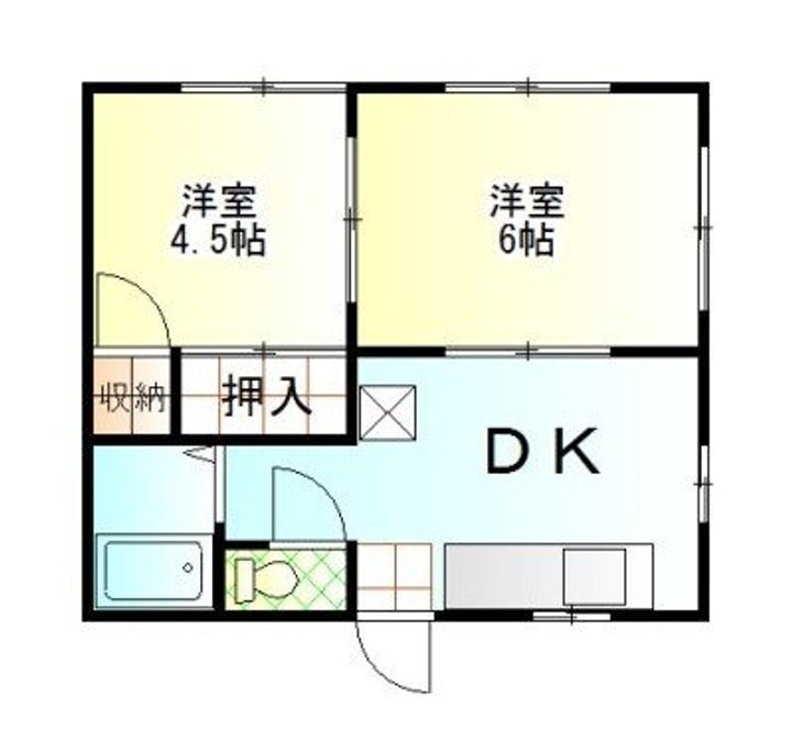 茨城県稲敷市江戸崎乙(アパート)の賃貸物件の間取り