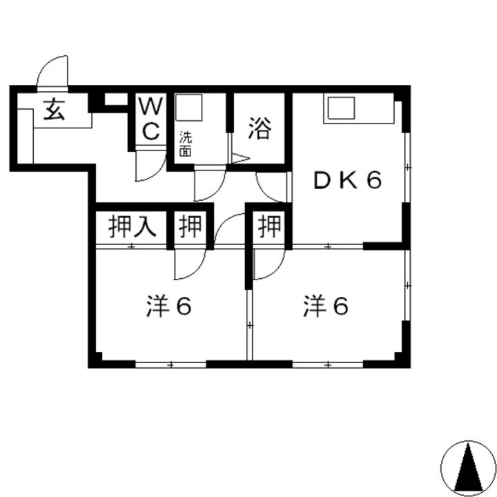 岡山県倉敷市大島(アパート)の賃貸物件の間取り