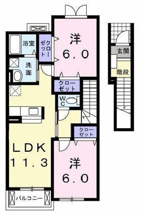 兵庫県西脇市下戸田(アパート)の賃貸物件の間取り