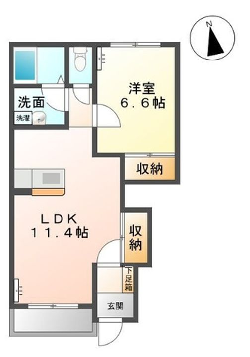 山形県寒河江市中央2(アパート)の賃貸物件の間取り