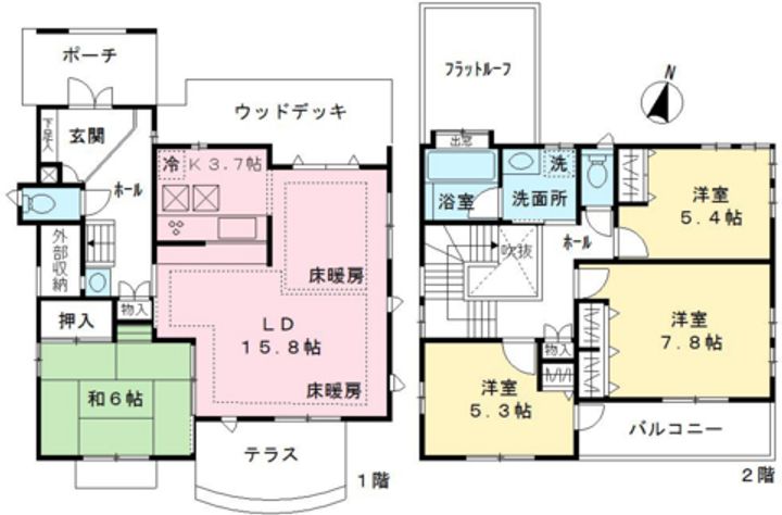東京都日野市平山1(一戸建)の賃貸物件の間取り