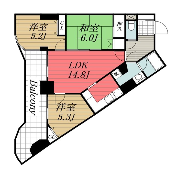 千葉県千葉市稲毛区園生町(マンション)の賃貸物件の間取り