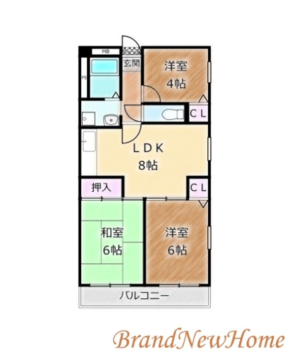 クリスタルハイツ浅香山の間取り
