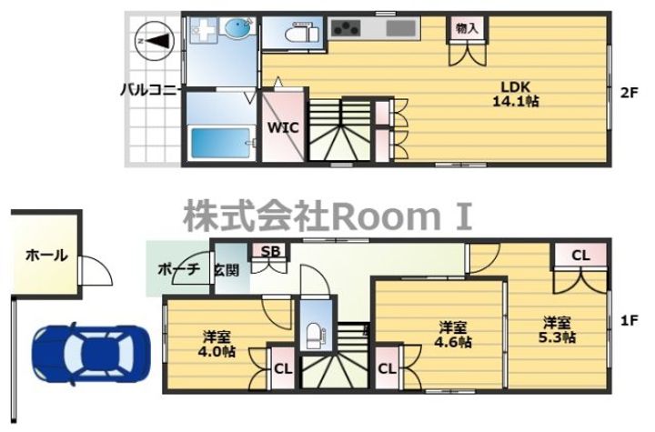 大阪府大阪市西区新町3(一戸建)の賃貸物件の間取り