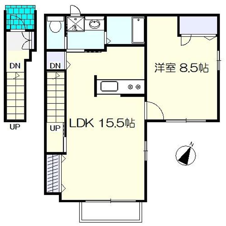 宮城県仙台市青葉区国見2(アパート)の賃貸物件の間取り