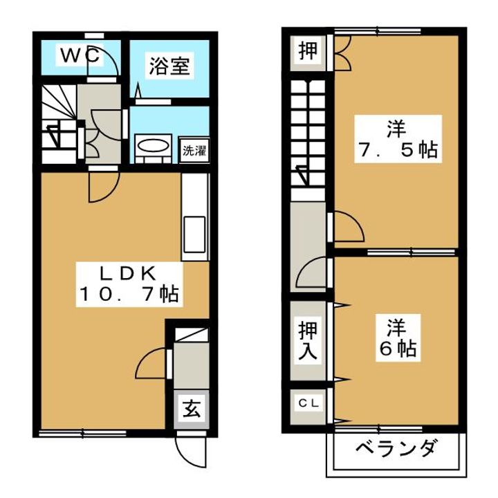 岐阜県大垣市領家町1(一戸建)の賃貸物件の間取り
