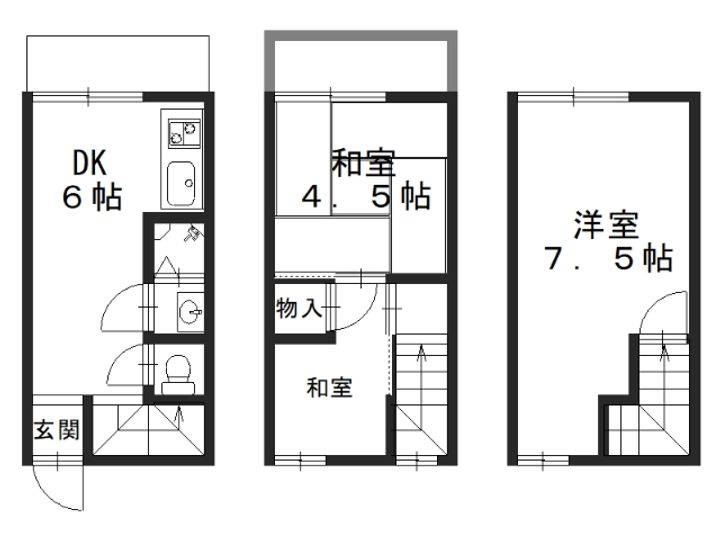 京都府京都市中京区壬生高樋町(一戸建)の賃貸物件の間取り