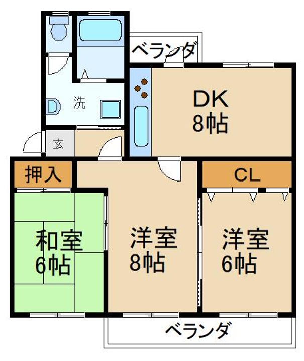 香里三井団地A6棟の間取り