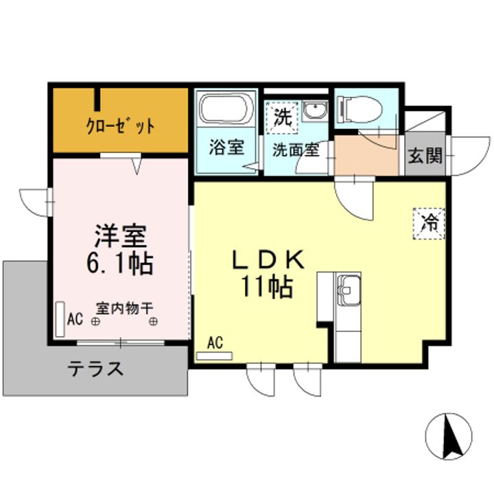 東京都新宿区東五軒町(マンション)の賃貸物件の間取り