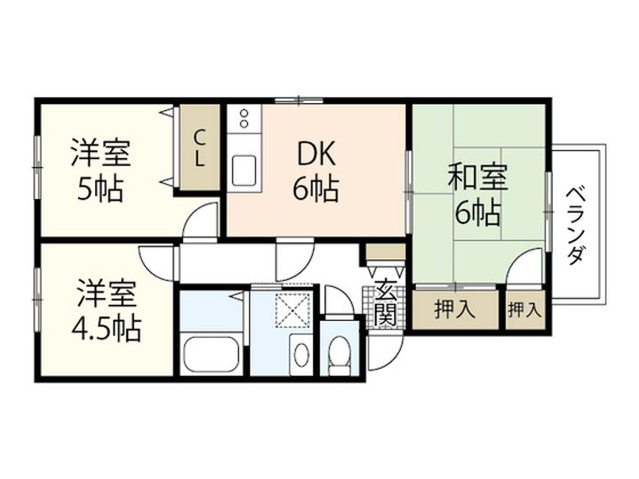 ファミーユ矢野東 B棟の間取り