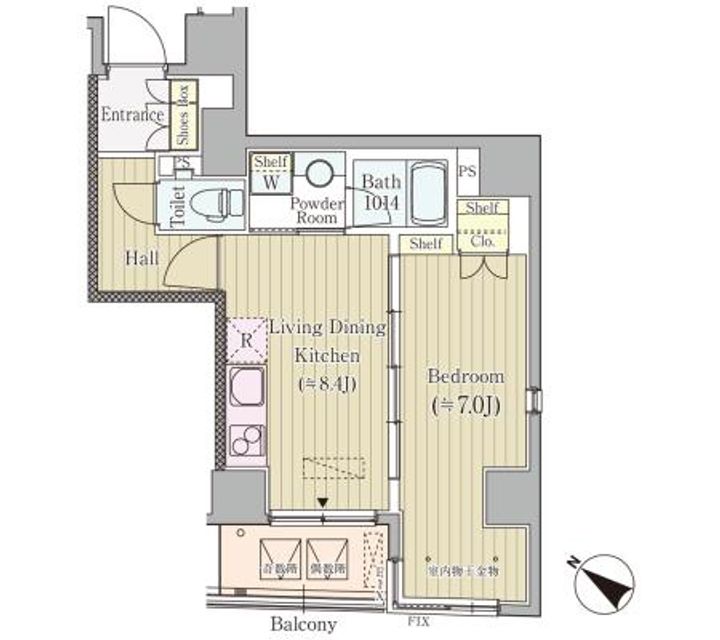 東京都中央区日本橋堀留町1(マンション)の賃貸物件の間取り