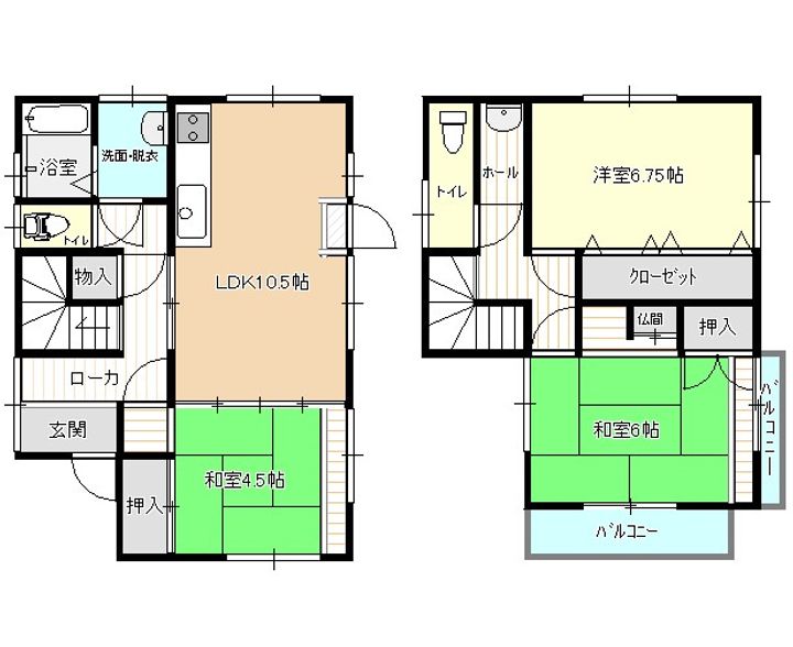 山口県宇部市北琴芝1(一戸建)の賃貸物件の間取り