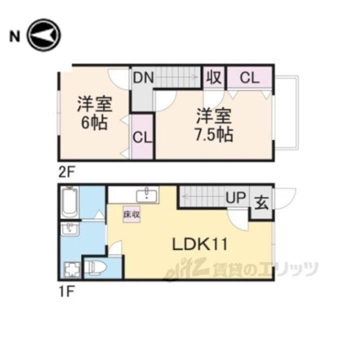 滋賀県長浜市宮司町(一戸建)の賃貸物件の間取り