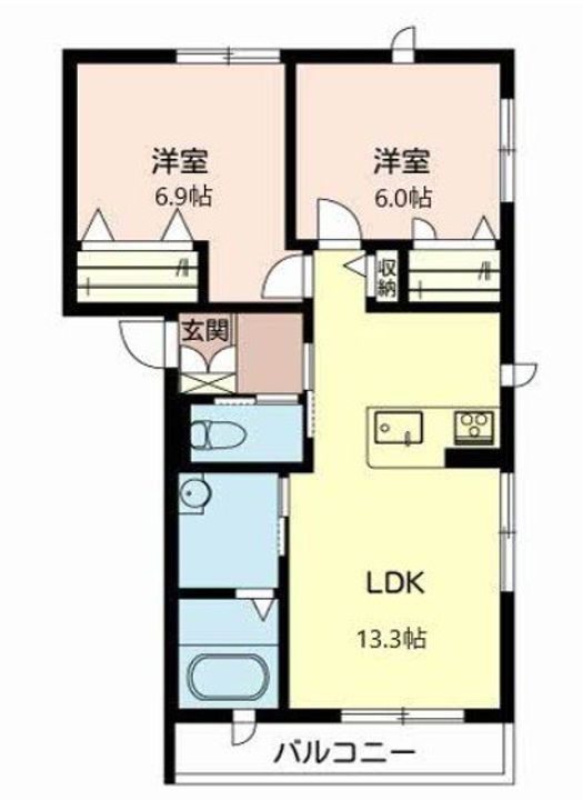 大阪府吹田市南吹田5(アパート)の賃貸物件の間取り
