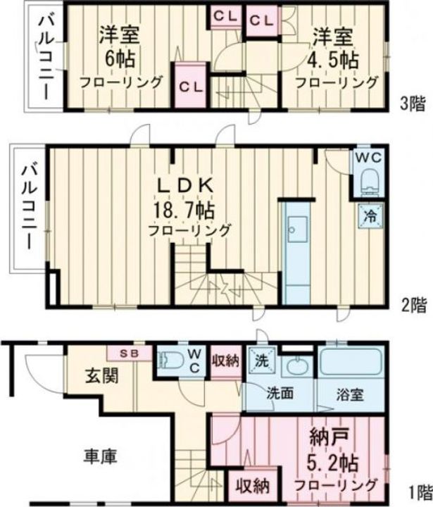 東京都狛江市中和泉5(一戸建)の賃貸物件の間取り