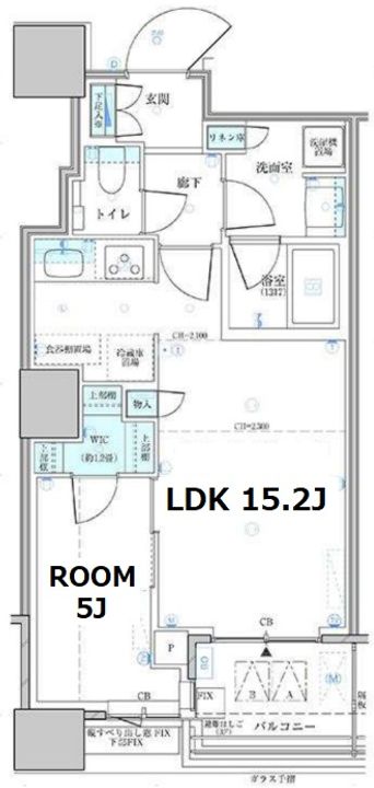 パークタワー勝どき サウス棟の間取り