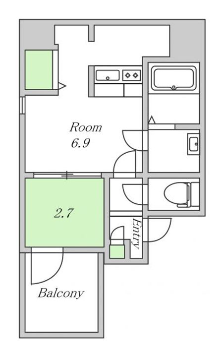 大阪府大阪市北区中津7(マンション)の賃貸物件の間取り