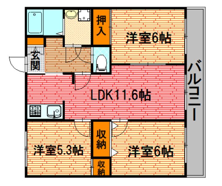 広島県山県郡北広島町春木(マンション)の賃貸物件の間取り