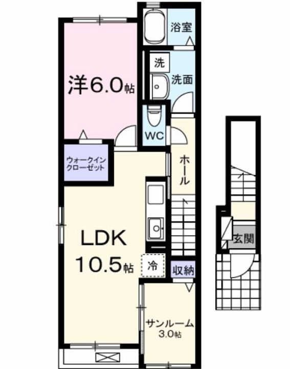 群馬県高崎市浜尻町(アパート)の賃貸物件の間取り